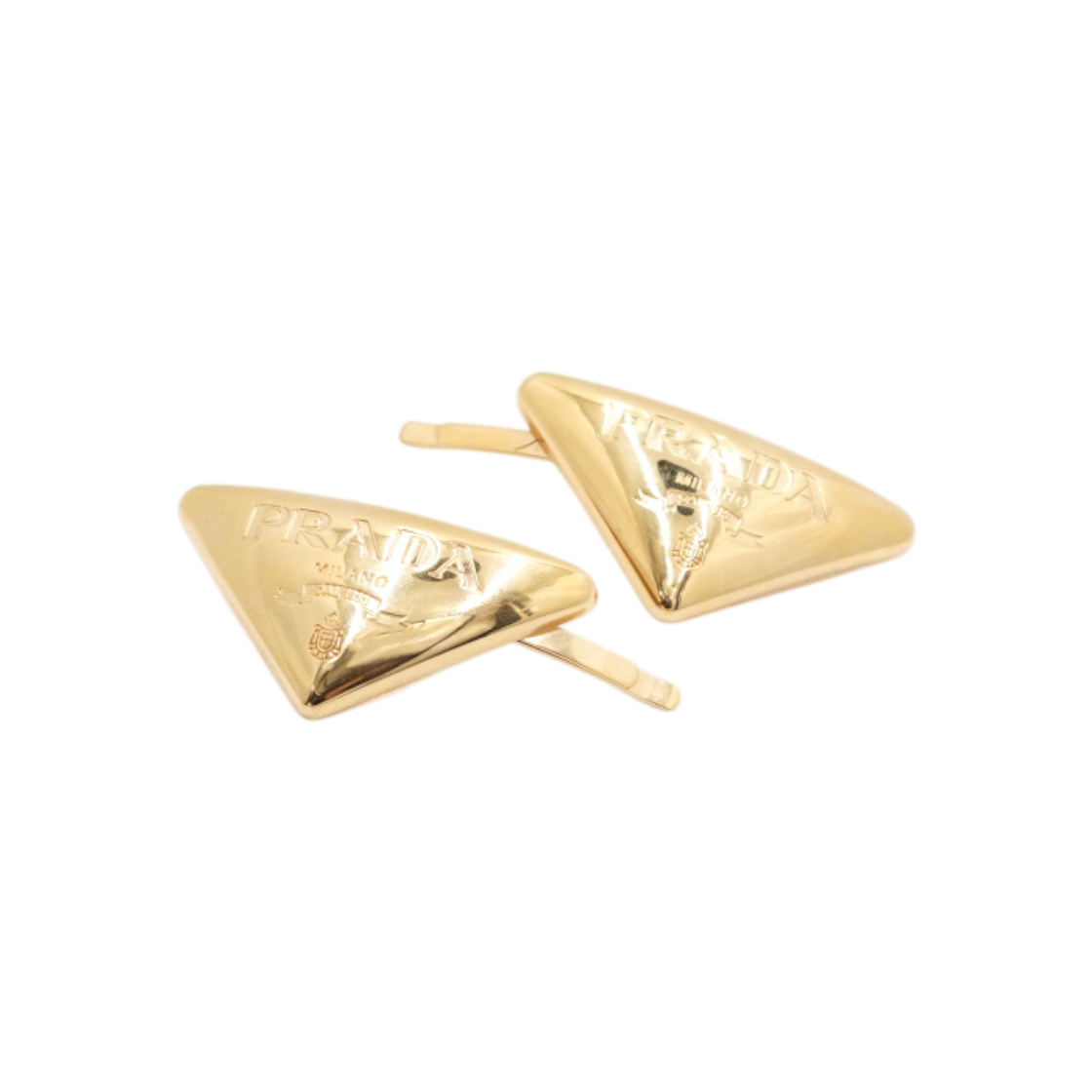 ITIENW96ETBP Prada Triangle Logo Gold Hair Clip