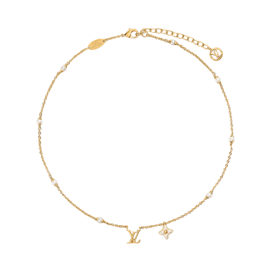 M03901 (W) Louis Vuitton LV Floragram XS Necklace Gold