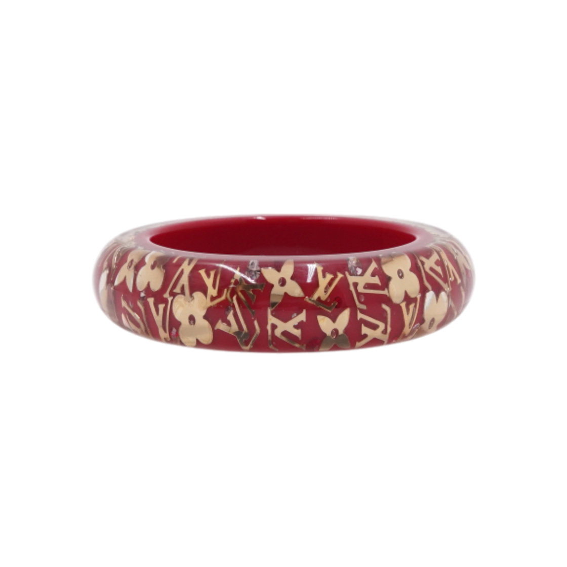 IT47CGLUWTRI Louis Vuitton Monogram Red Inclusion Bangle Bracelet