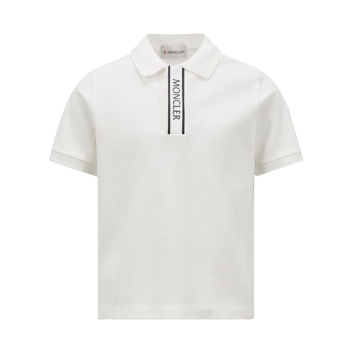 L1-954-8A00011-8496W-034 (Kids) Moncler Logo Trim Cotton Pique Polo Shirt White - 26SS