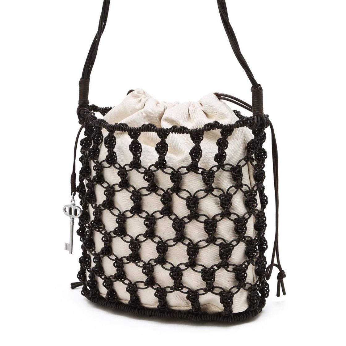아떼 바네사브루노 액세사리 아이보리 위빙 네트 숄더백 M AABA6E861IV 아이보리(Athe Vanessabruno Acc Ivory Weaving Net Shoulder Bag M Aaba6E861Iv Ivory) - 6