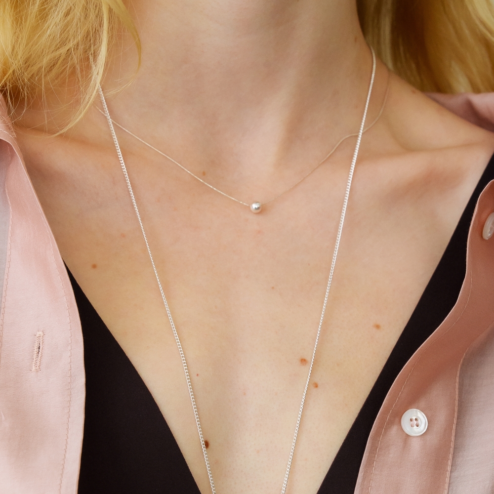 러브미몬스터 [실버] 샤이닝 볼 체인 목걸이 실버(lovememonster [Silver] Shining Ball Chain Necklace SILVER) - 3