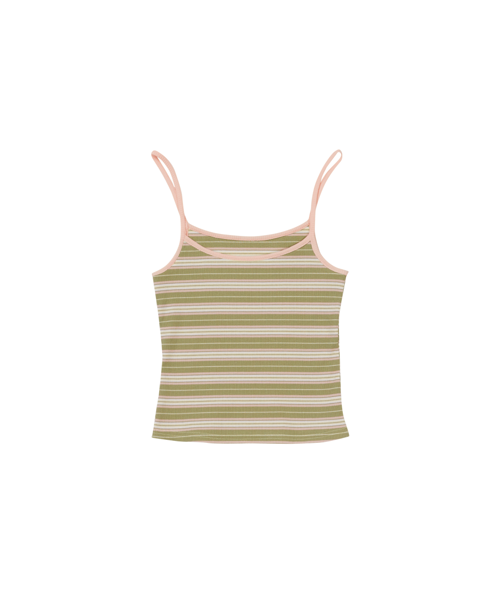 지비에이치 어패럴 스트라이프 탱크 탑 / 세이지(GBH APPAREL Stripe Tank Top / Sage)