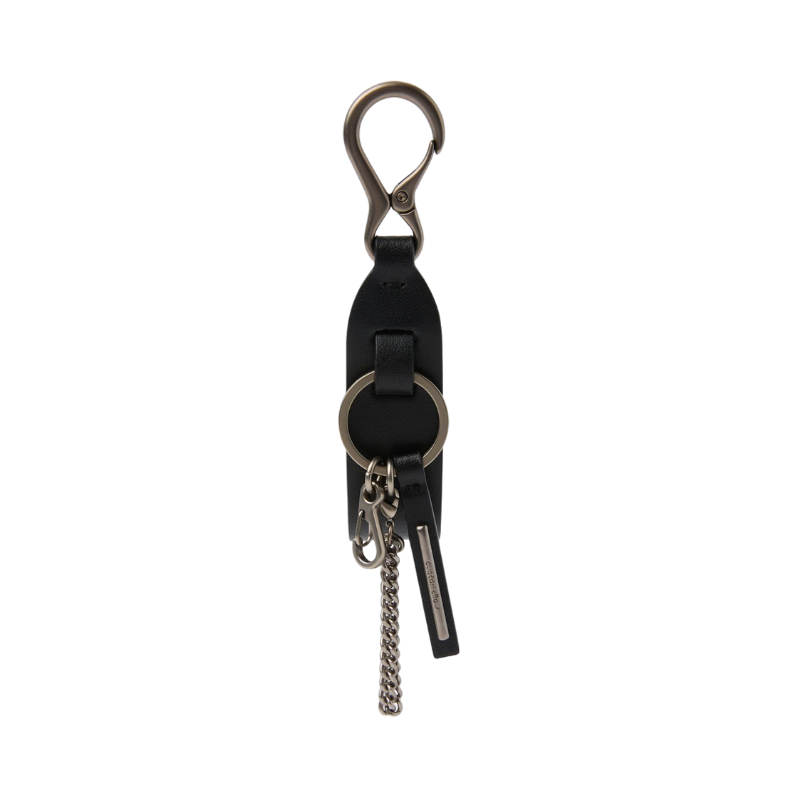 CAAAX26201BKX Customellow Leather Chain Key Ring Black