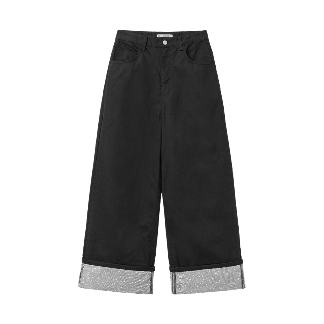 슬릭글로우 스타 롤업 데님 팬츠 블랙(SLEEKGLOW Star Roll-Up Denim Pants Black) - 2