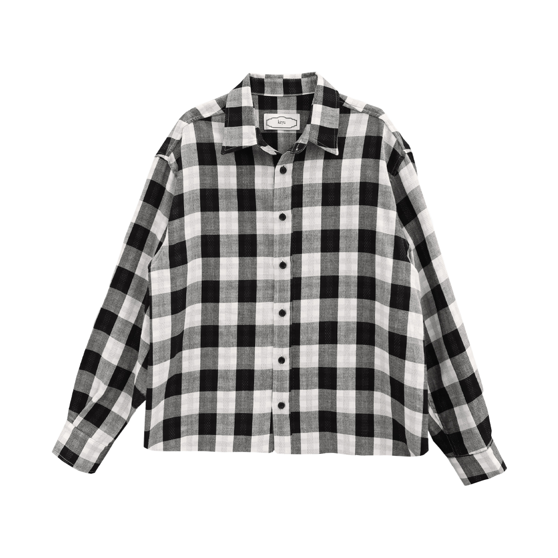 KI26SSST701-2 kiryu Buffalo Big Check Shirt White