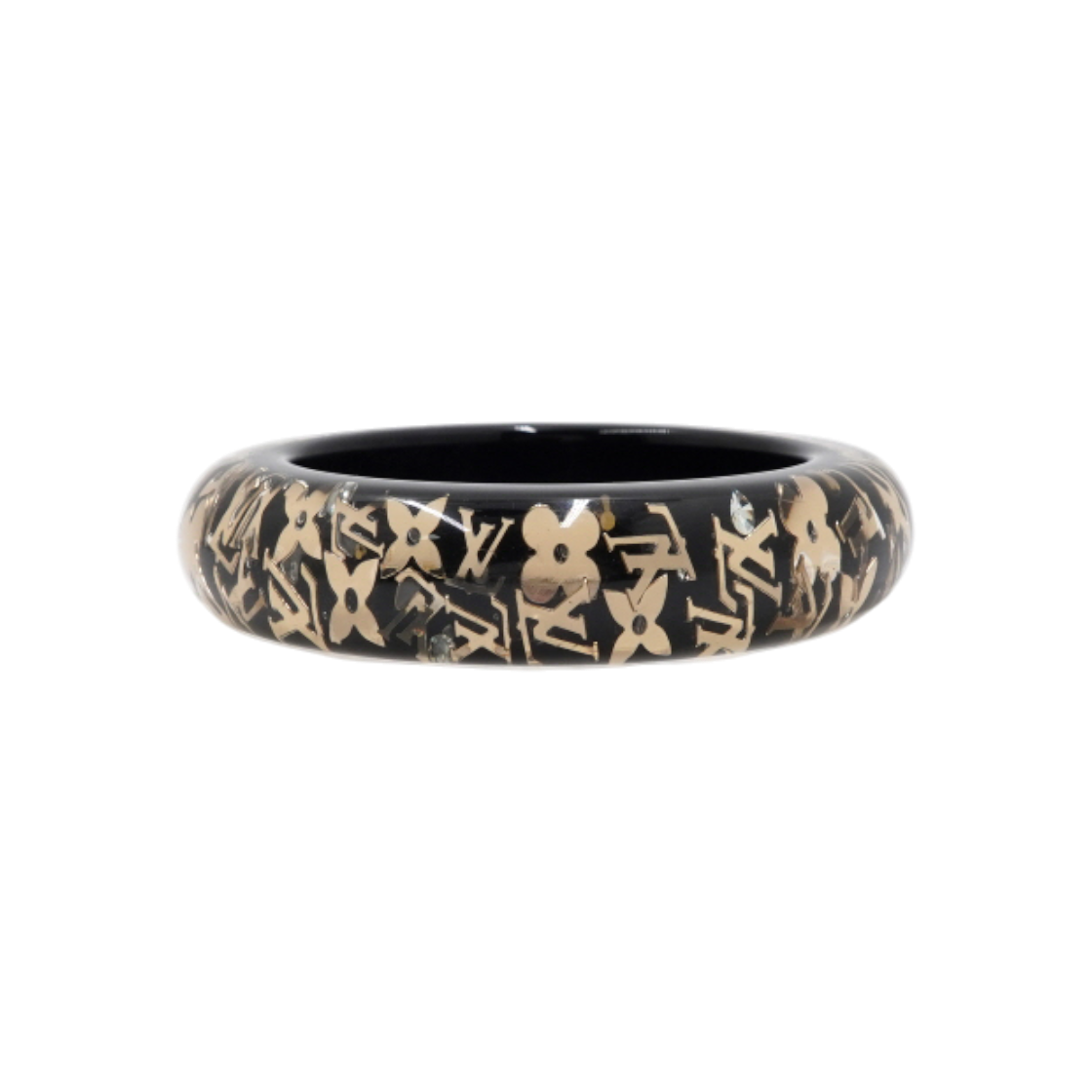 ITC47L5NMMEL Louis Vuitton Monogram Inclusion Black Women Bangle Bracelet