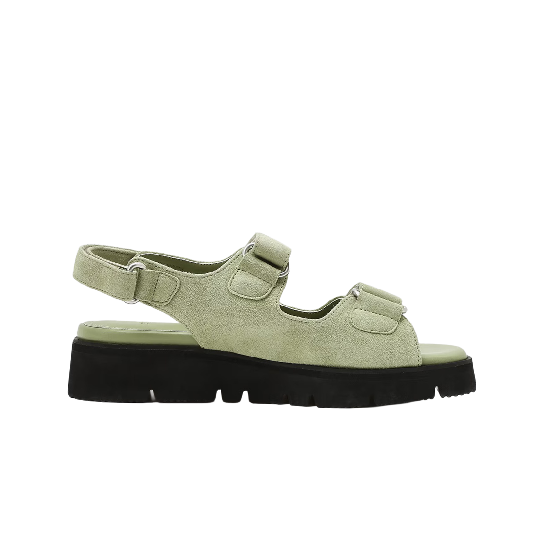 AASO6F607E1 Athe Vanessabruno Acc Double A Olive Suede Double A Velcro Sandals Aaso6F607E1 Light Green