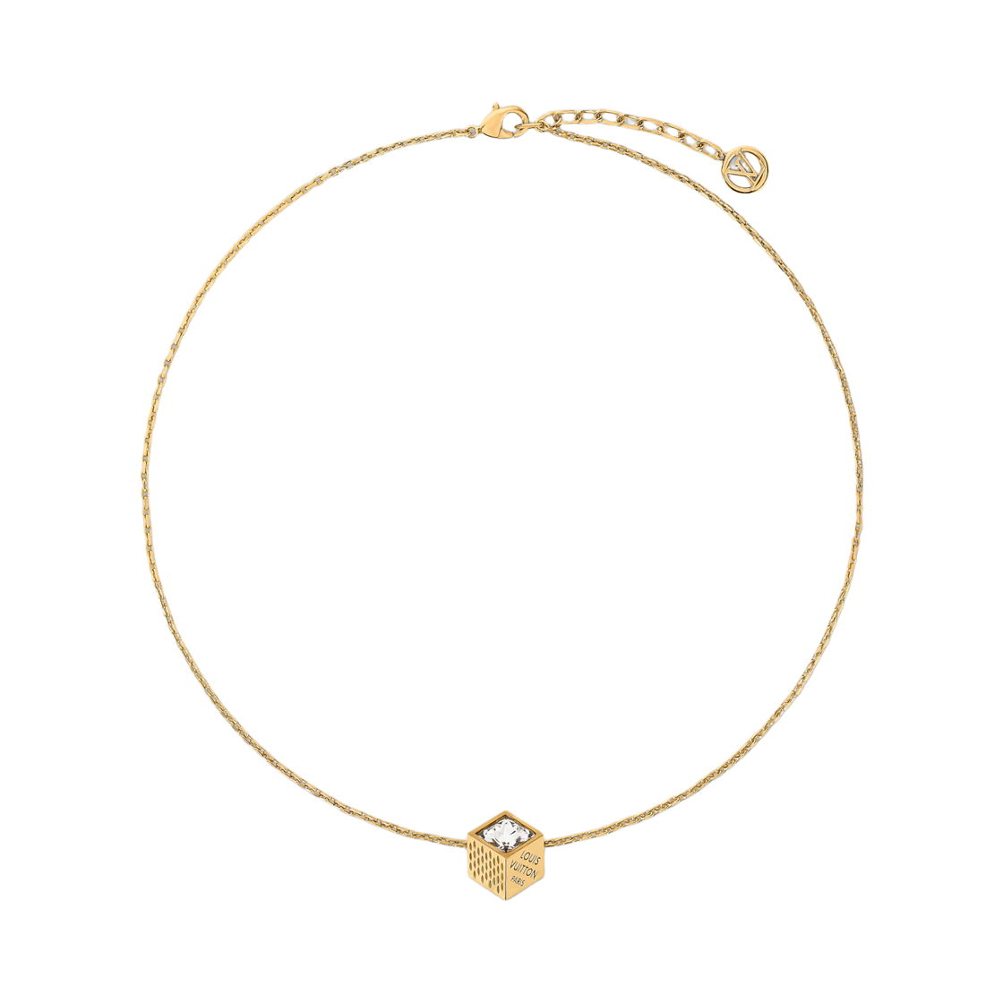 M04129 (W) Louis Vuitton LV Cube Necklace Gold