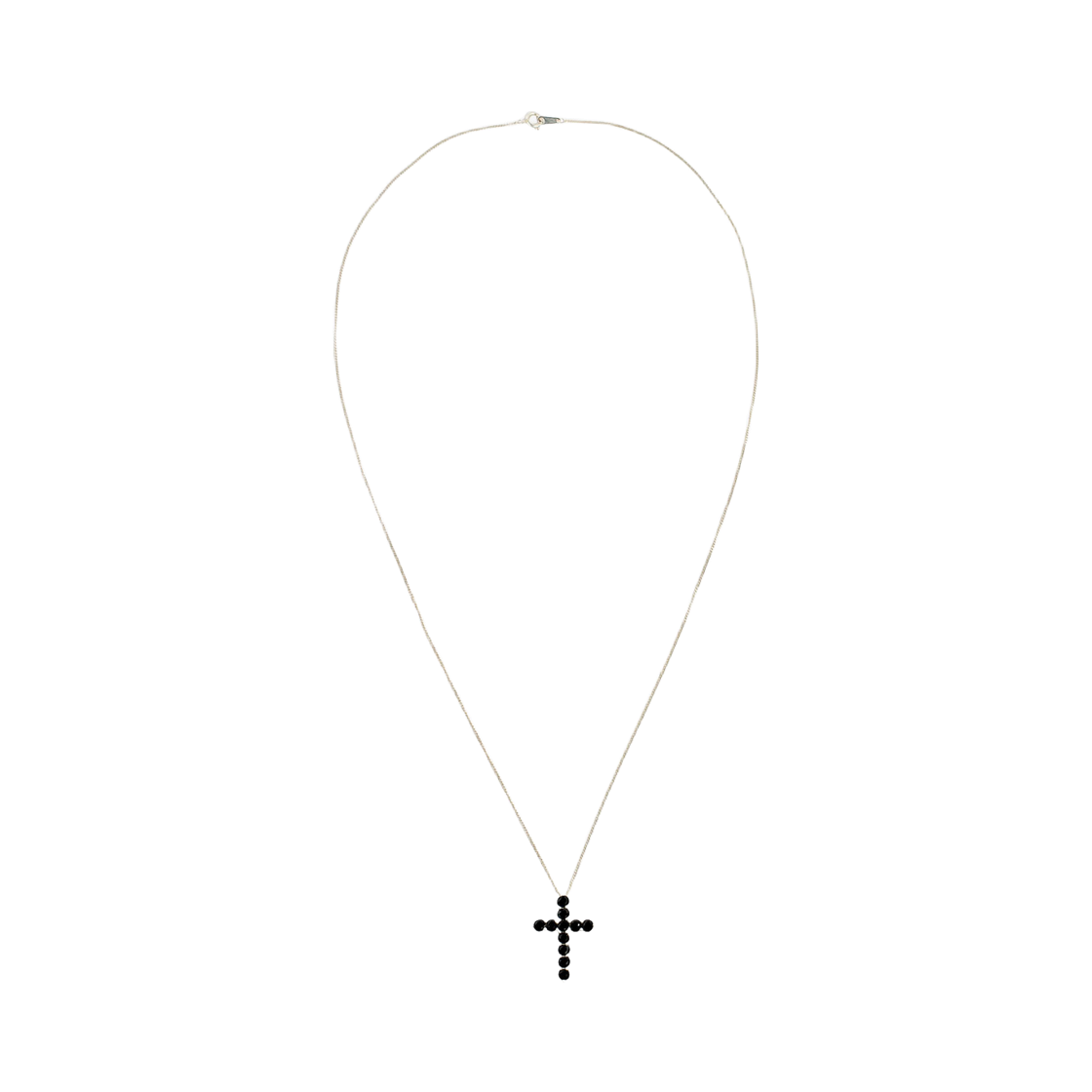 L261MNK110 lovememonster [Silver] Bold Cubic Cross Necklace BLACK