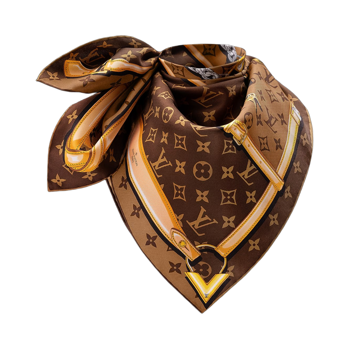 (W) 루이비통 모노그램 컨피덴셜 스퀘어 90 브라운((W) Louis Vuitton Monogram Confidential Square 90 Brown) - 2