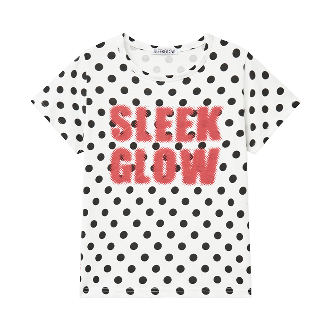 슬릭글로우 도트 크롭 로고 티셔츠 화이트(SLEEKGLOW Dot Crop Logo T-Shirt White)