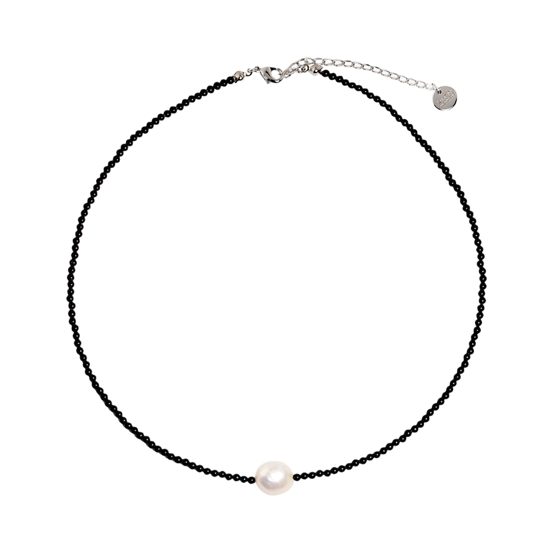 L261MNK030 lovememonster Natural Gem And Pearl Necklace BLACK
