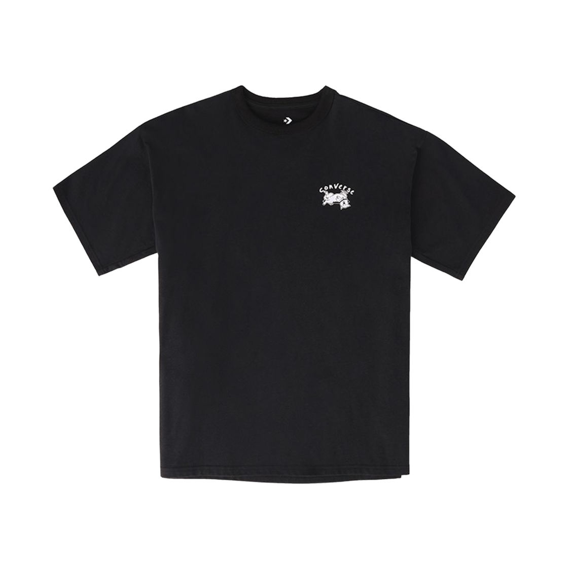 컨버스 피치드 루즈 핏 그래픽 티셔츠 블랙(Converse Peached Loose Fit Graphic T-Shirt Black)