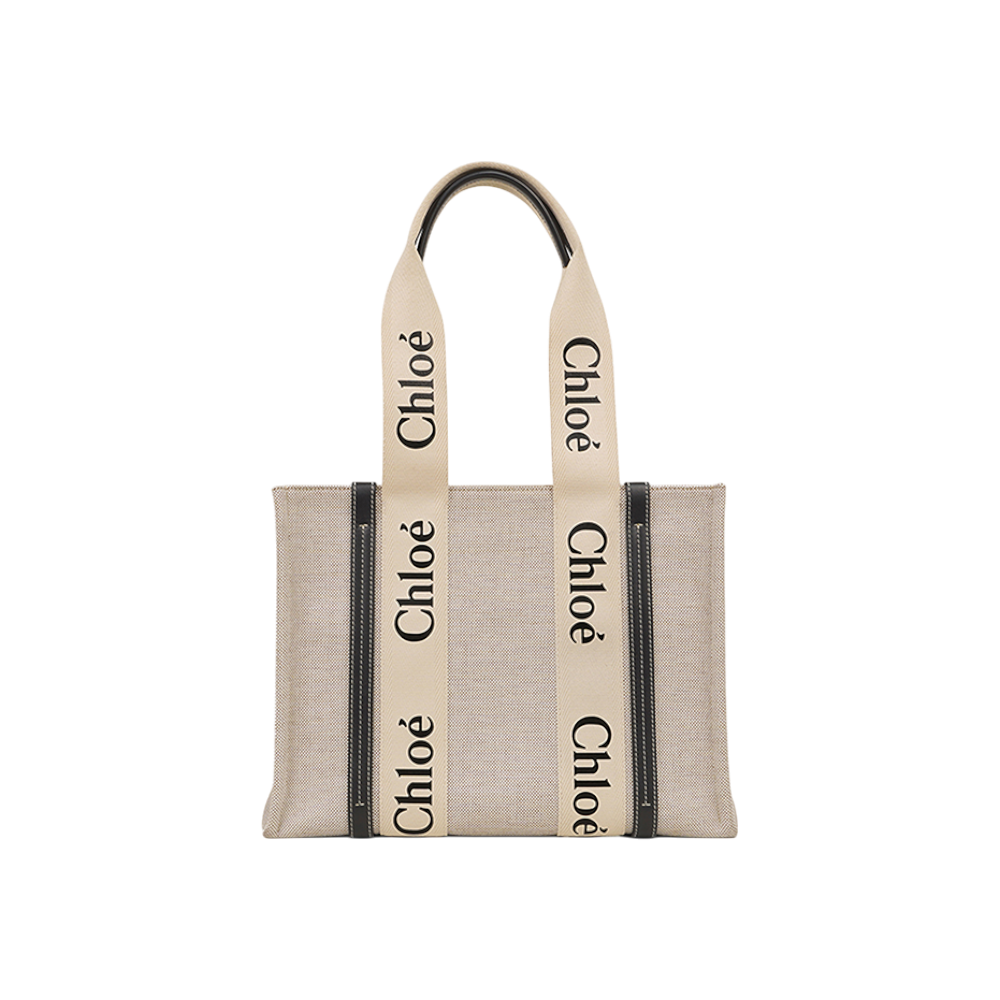 IT3T4VCQ8DNM Chloe Woody Medium Tote Bag White & Blue