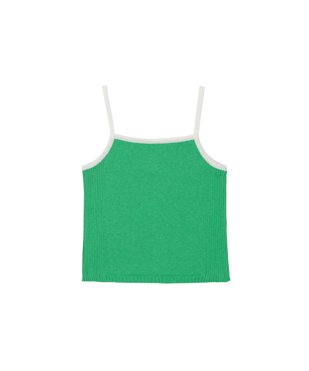지비에이치 어패럴 콘트레스트 스트랩 니트 / 그린(GBH APPAREL Contrast Strap Knit / Green)