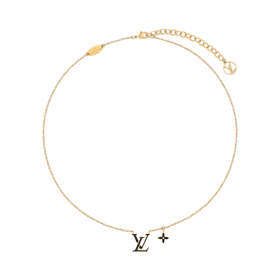 M04452 (W) Louis Vuitton LV Iconic Enamel Necklace Black