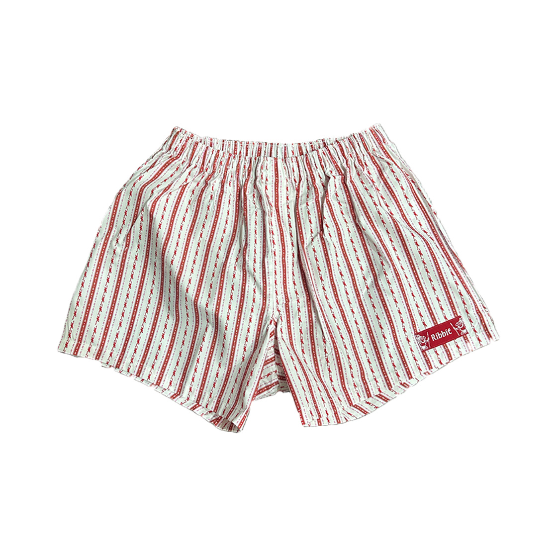 리빗 프로그 스트라이프 박서 쇼츠 화이트(RBBT Frog Stripe Boxer Shorts White)