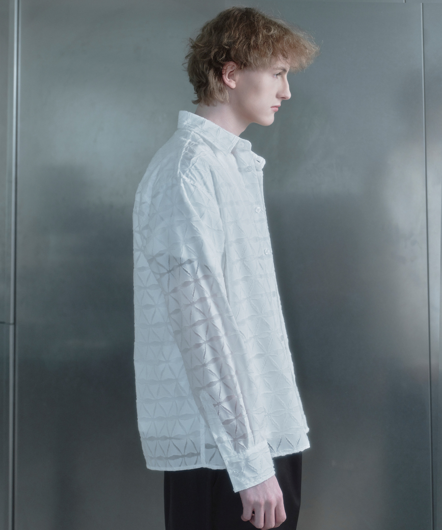 키류 프리즘 컷 오프 셔츠 화이트(kiryu Prism Cut Off Shirt White) - 3