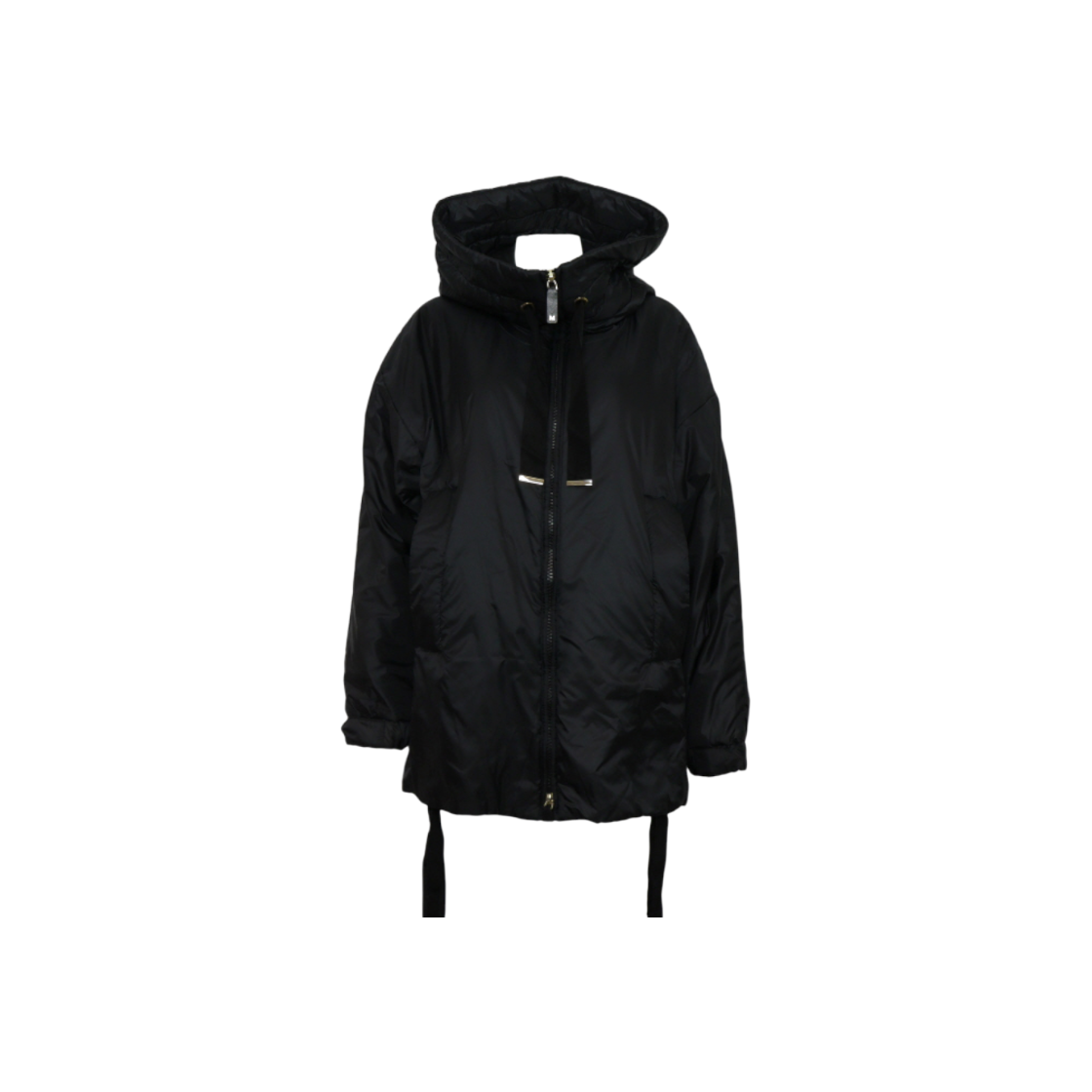 IT9FMFBFUPLP Max Mara The Cube Black Tessuto Drawstring Women Zip Jacket