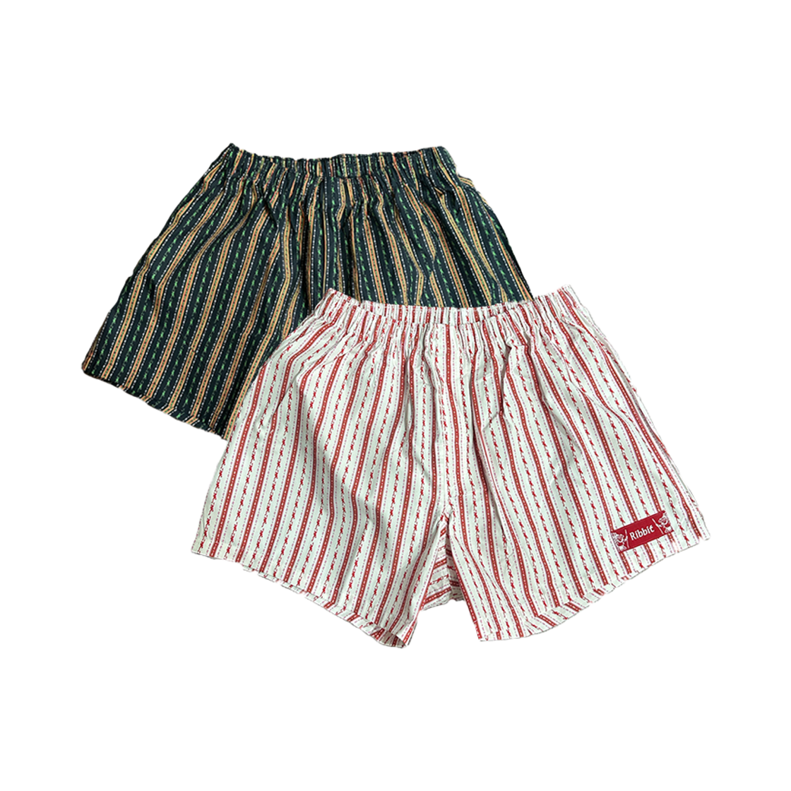 리빗 프로그 스트라이프 박서 쇼츠 2팩(RBBT Frog Stripe Boxer Shorts 2-Pack) - 1