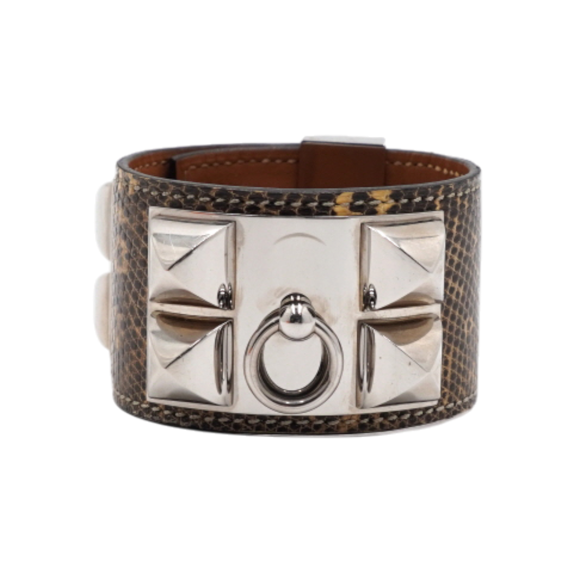 에르메스 리자드 메도르 실버메탈 브레이슬릿 여성 팔찌aa63941(Hermes Lizard Medor Silver Metal Bracelet) - 1