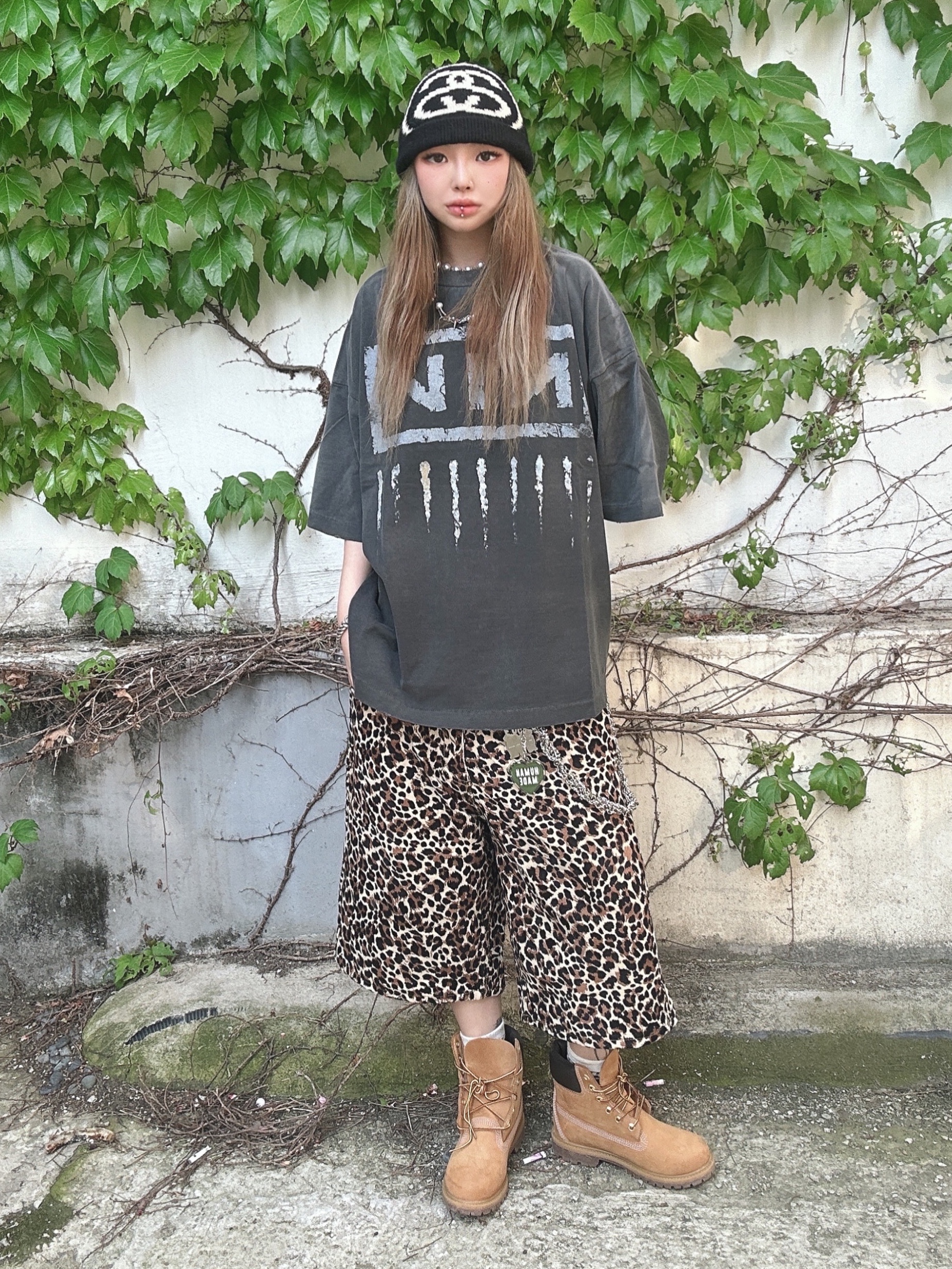 Stussy Big Link Cuff Beanie Pine, Ajobyajo Fresh Water Pearl Layered Necklace Silver 착용 스타일