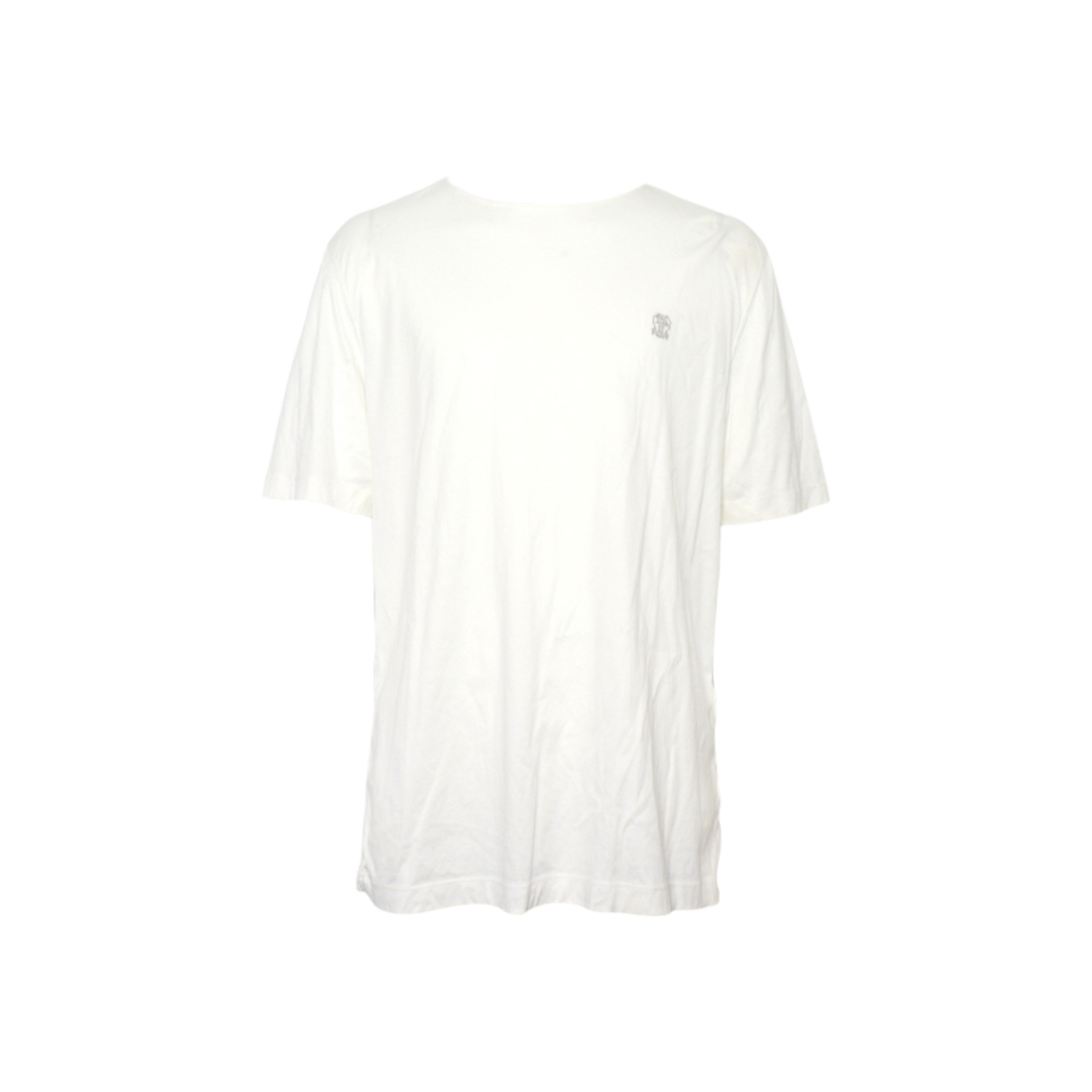 ITPEBRWGMNUB Brunello Cucinelli White Cotton Embroidered Crew Neck Short Sleeve T-Shirt