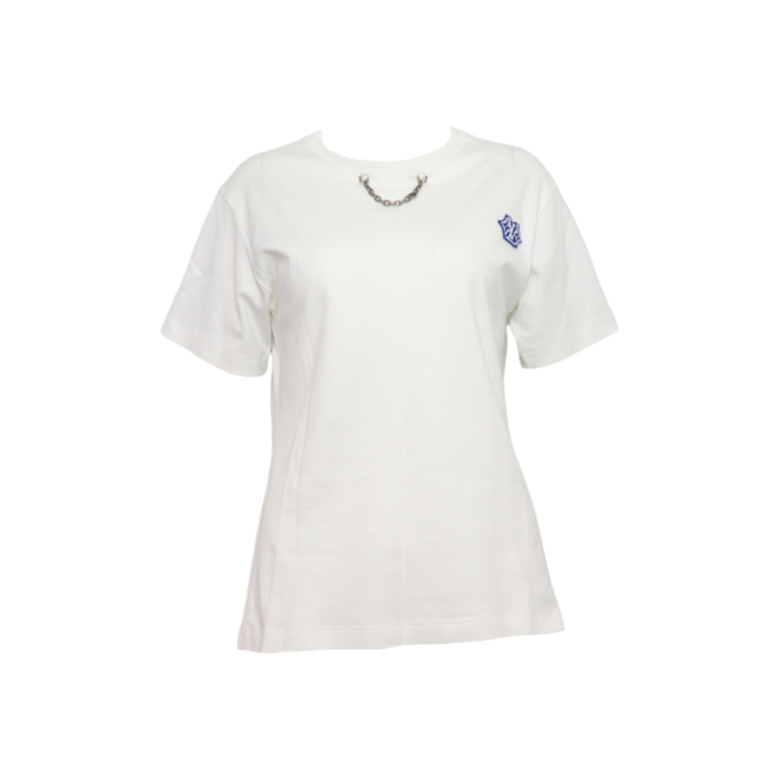 루이비통 1ABT4F 23SS 화이트 LV패치 체인 여성 반팔 티셔츠aa64004(Louis Vuitton White LV Patch Chain Women Short Sleeve T-Shirt 23SS) - 1