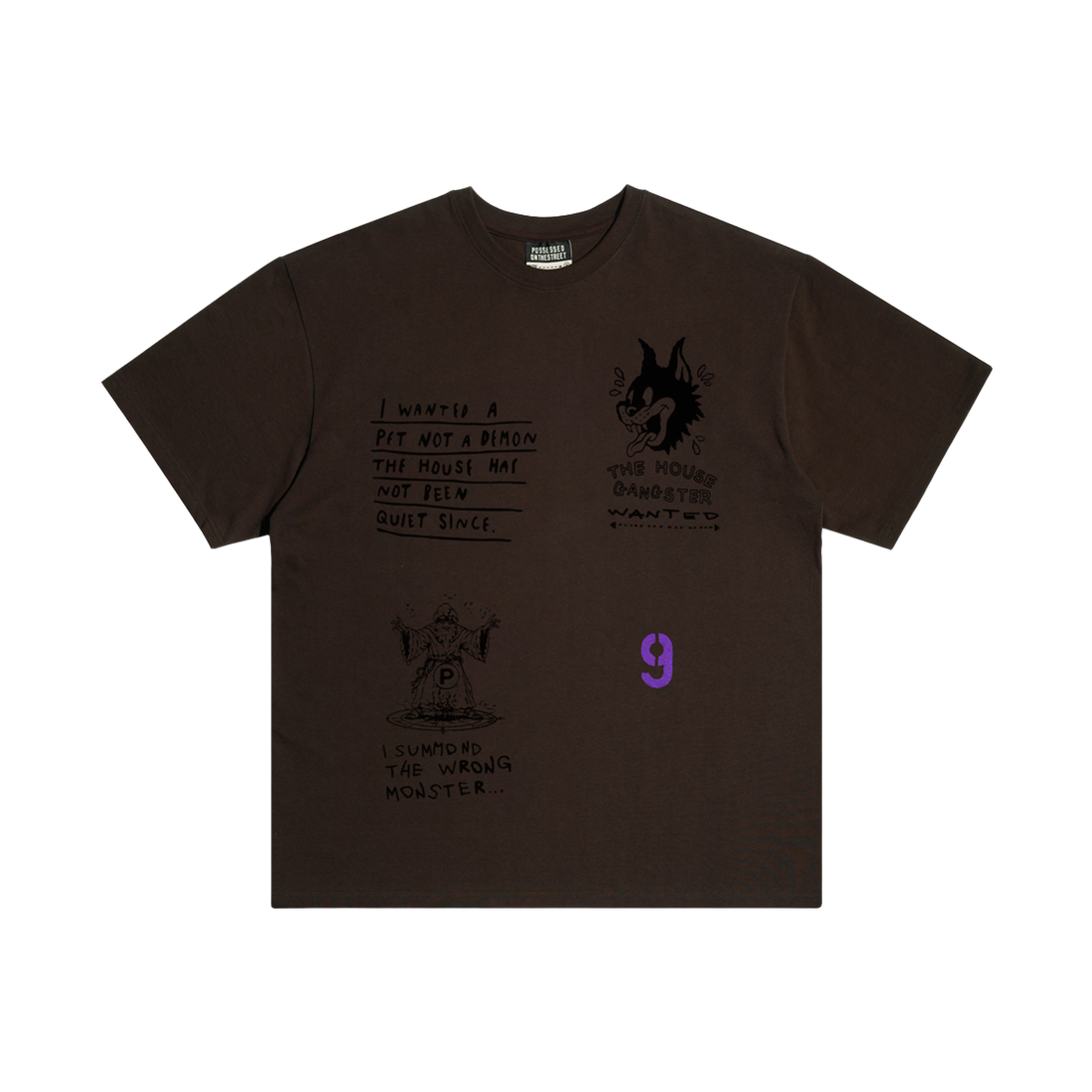퍼츠 데몬 캣 티셔츠 브라운(POTS Demon Cat T-Shirt Brown)
