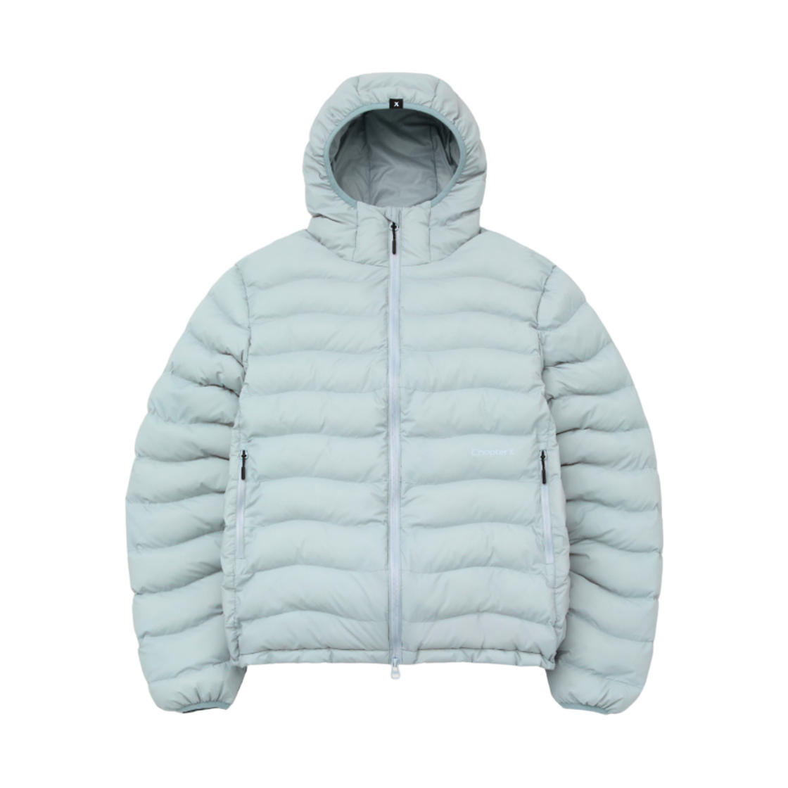 챕터엑스 쉐이드로고 웨이브 라이트 푸퍼 블루 그레이(Chapter.X Shade Logo Wave Light Puffer Blue Grey)