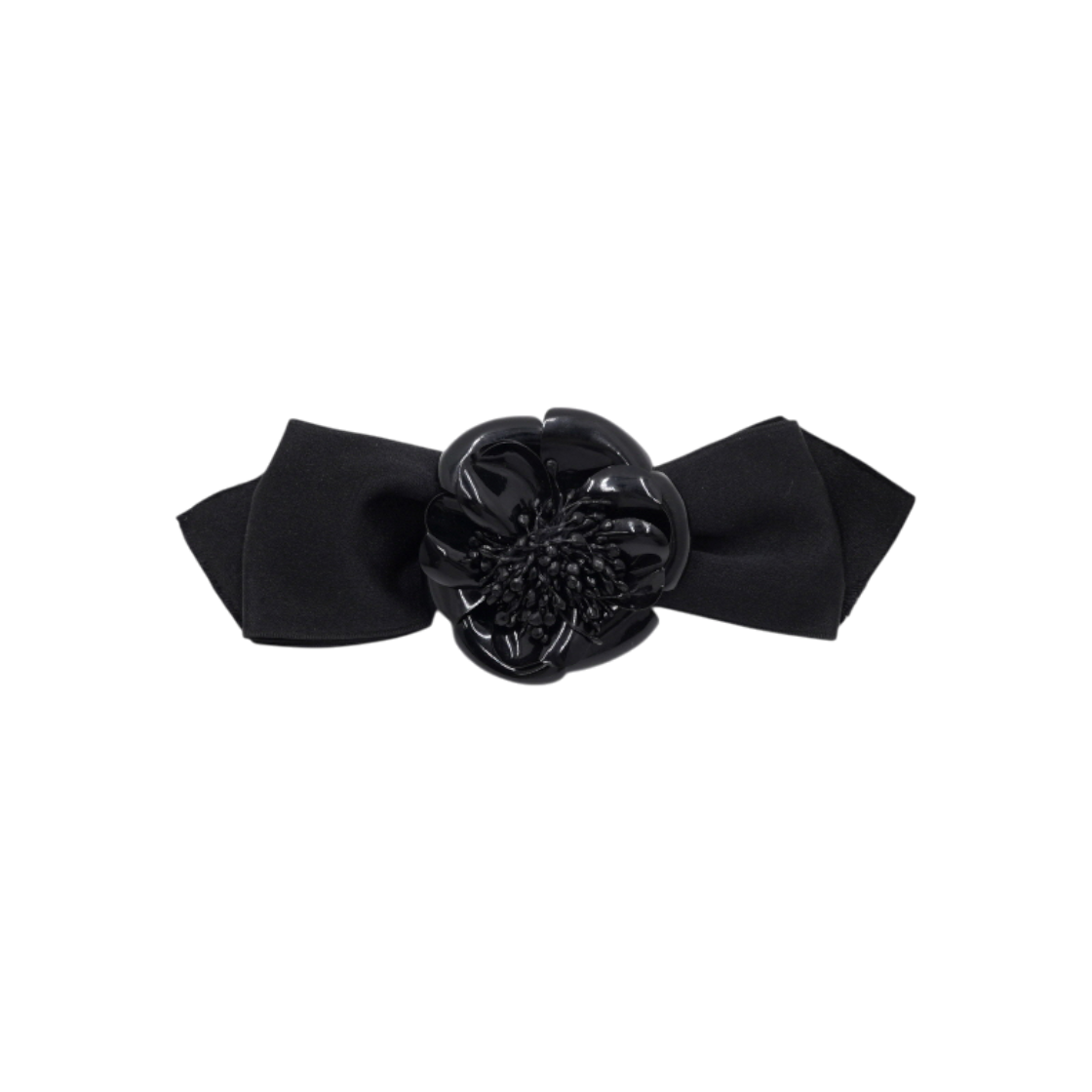 ITNKNEWUNHAN Chanel Vintage Black Camellia Hair Clip