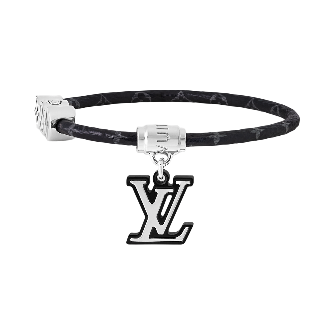 M8642D Louis Vuitton Monogram Party Bracelet Canvas Monogram Eclipse Silver