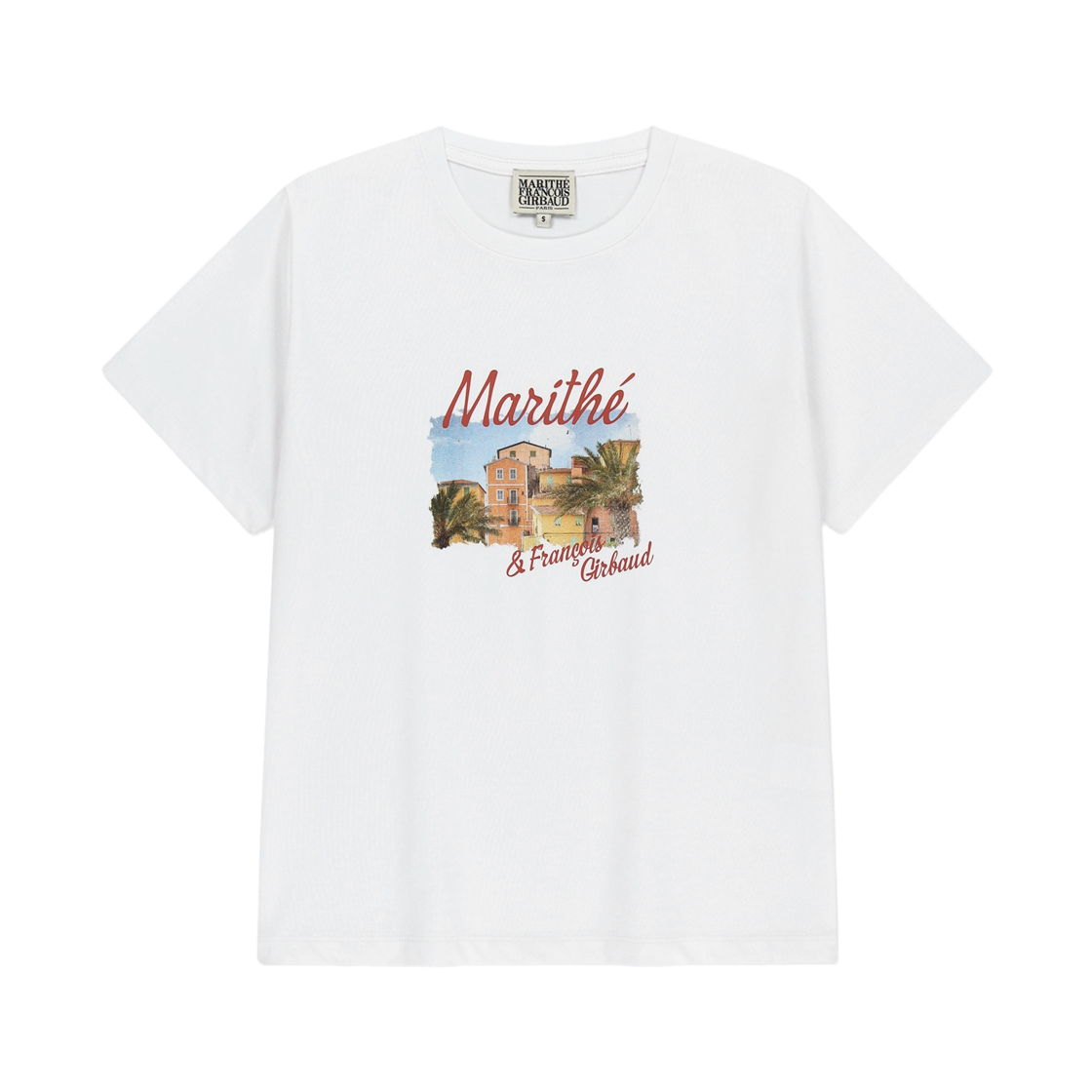 (W) 마리떼 프랑소와 저버 에어로쿨 리조트 그래픽 티셔츠 화이트((W) Marithe Francois Girbaud Aerocool Resort Graphic T-Shirt White) - 1