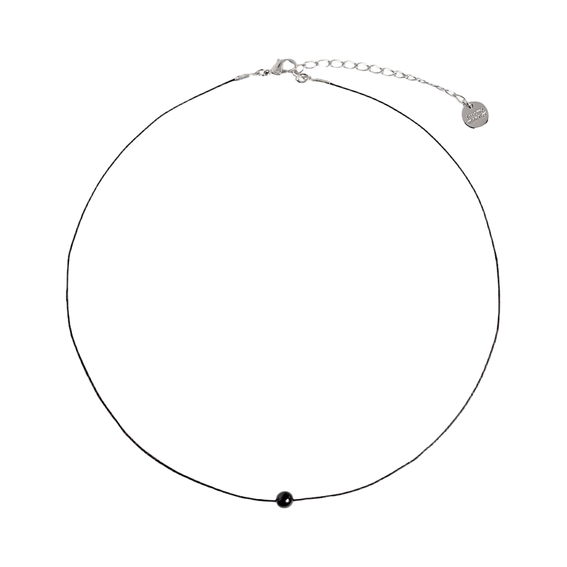 L261MNK050 lovememonster Tiny Gem Strap Necklace BLACK