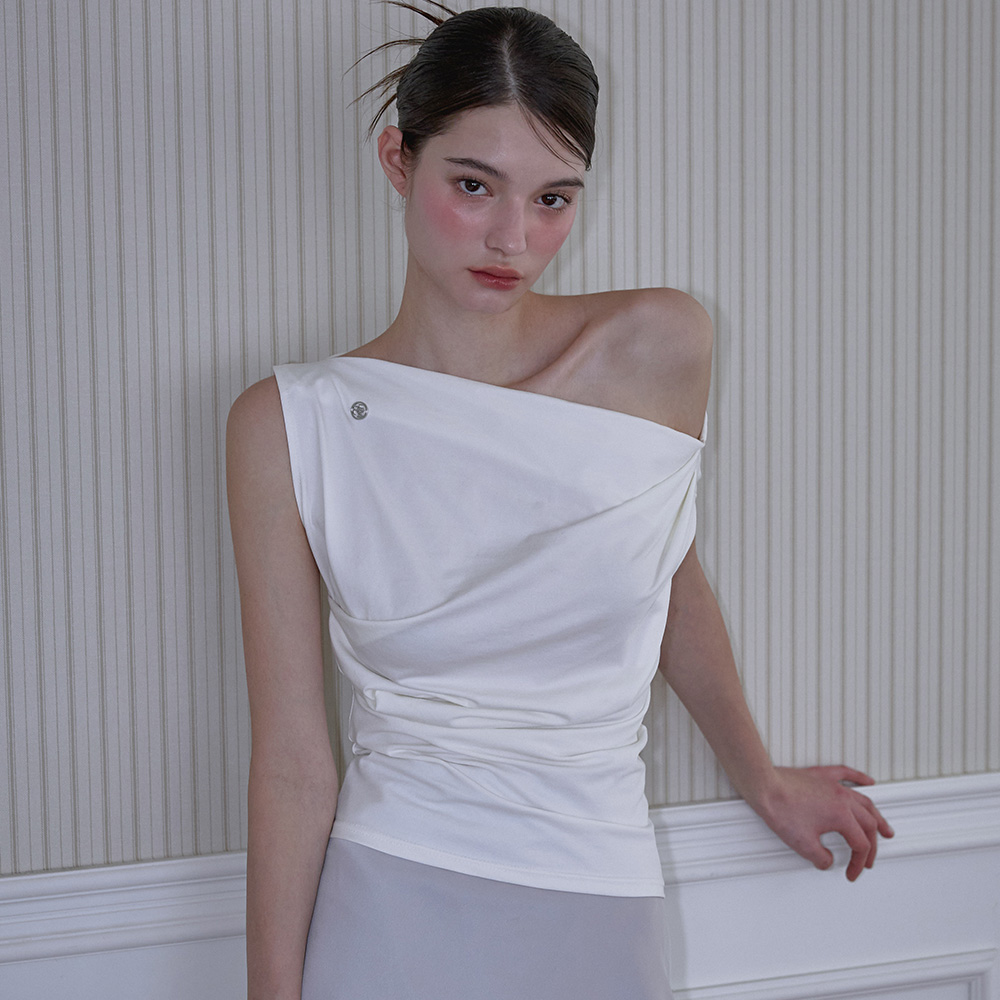 로제프란츠 드레이프 오프숄더 슬리브리스 화이트(Rosefrantz Drape Off Shoulder Sleeveless [White]) - 2