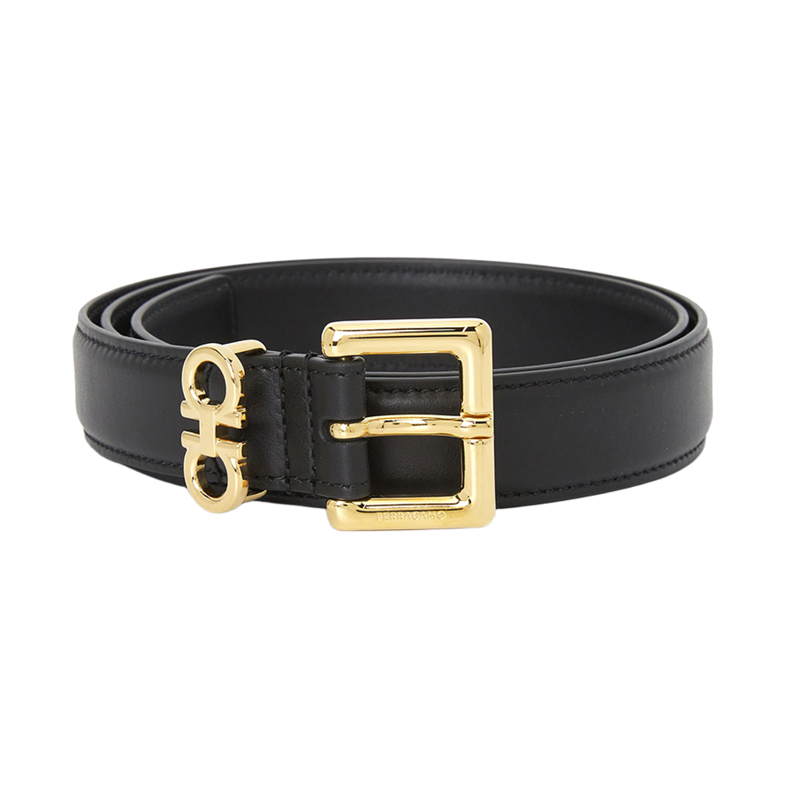 [15% 쿠폰] (W) 페라가모 더블 간치니 픽스드 벨트 블랙([15% 쿠폰] (W) Ferragamo Double Gancini Fixed Belt Black) - 2