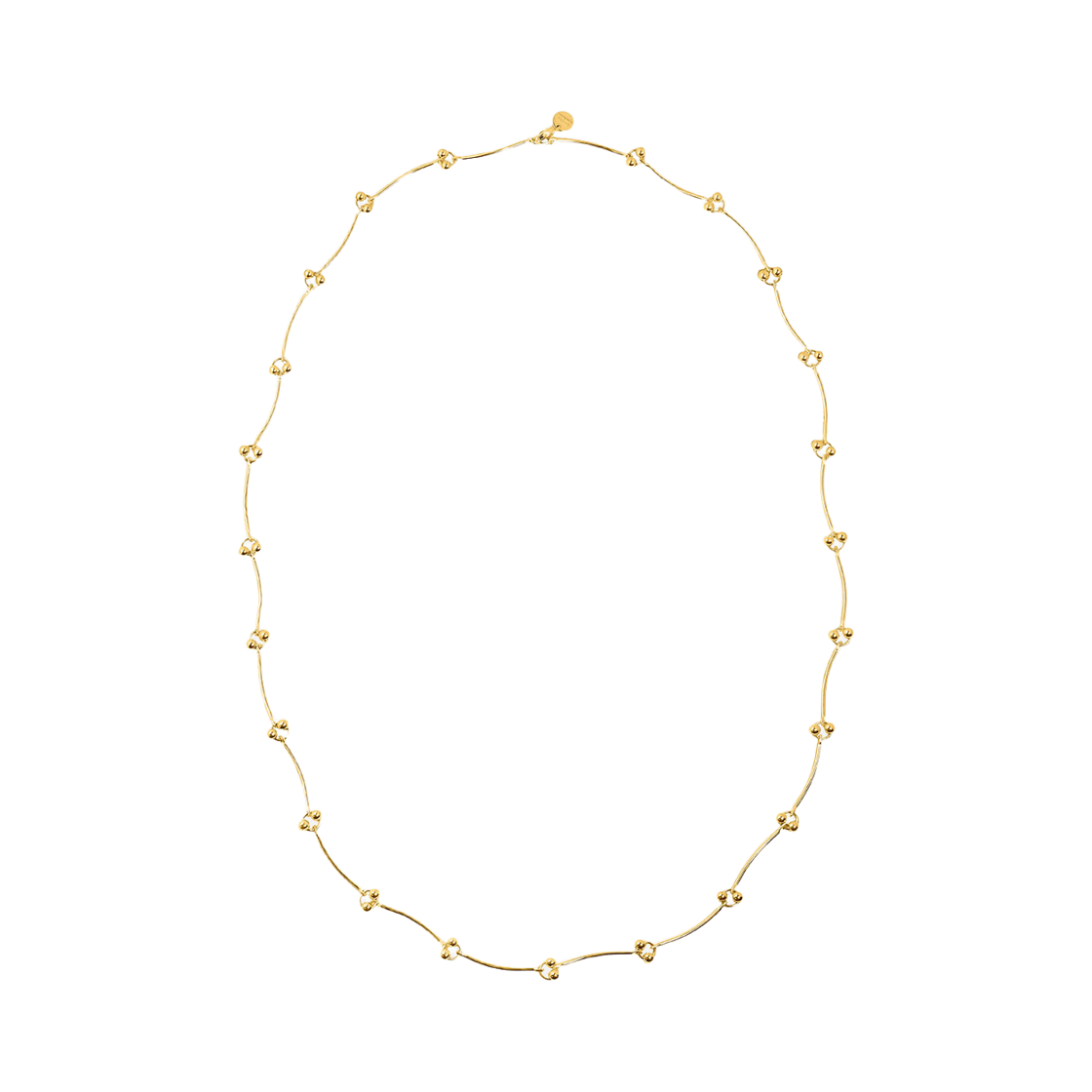 L261MNK150 lovememonster Two Ball Link Chain Long Necklace GOLD