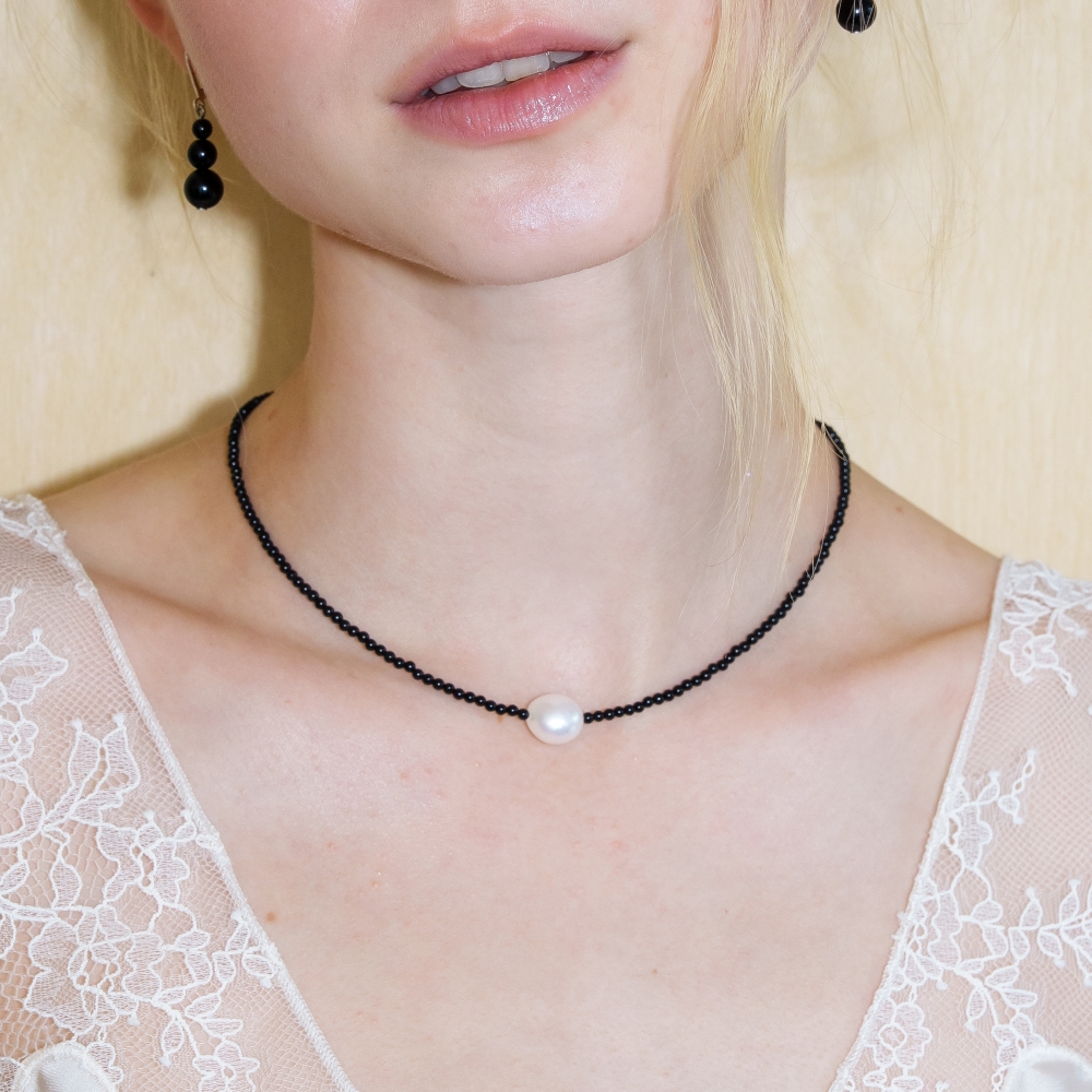 러브미몬스터 천연 원석과 진주 목걸이 블랙(lovememonster Natural Gem And Pearl Necklace BLACK) - 2