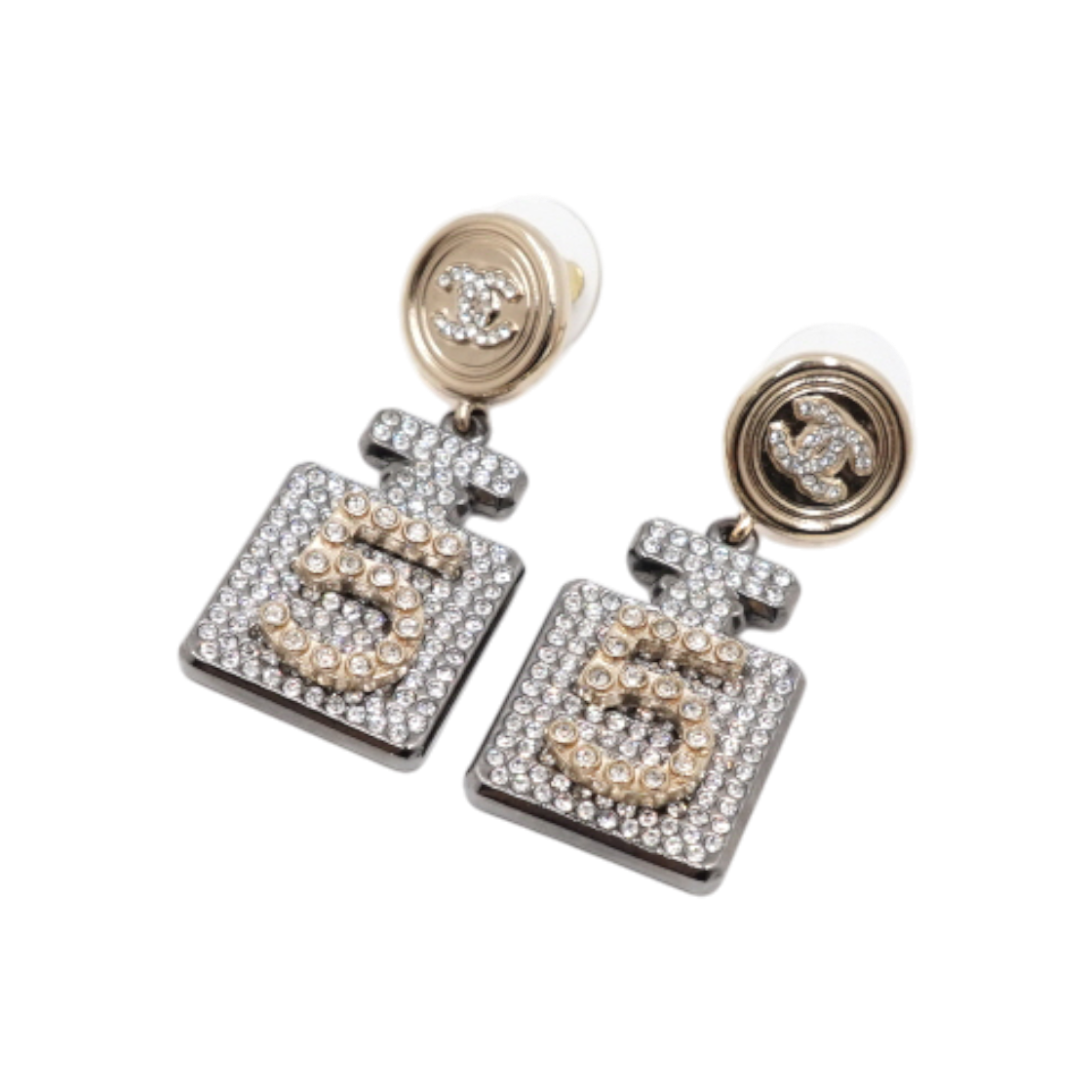 ITLQUB2KGNTP Chanel 21 Season Crystal Bottle Perfume No. 5 Earrings