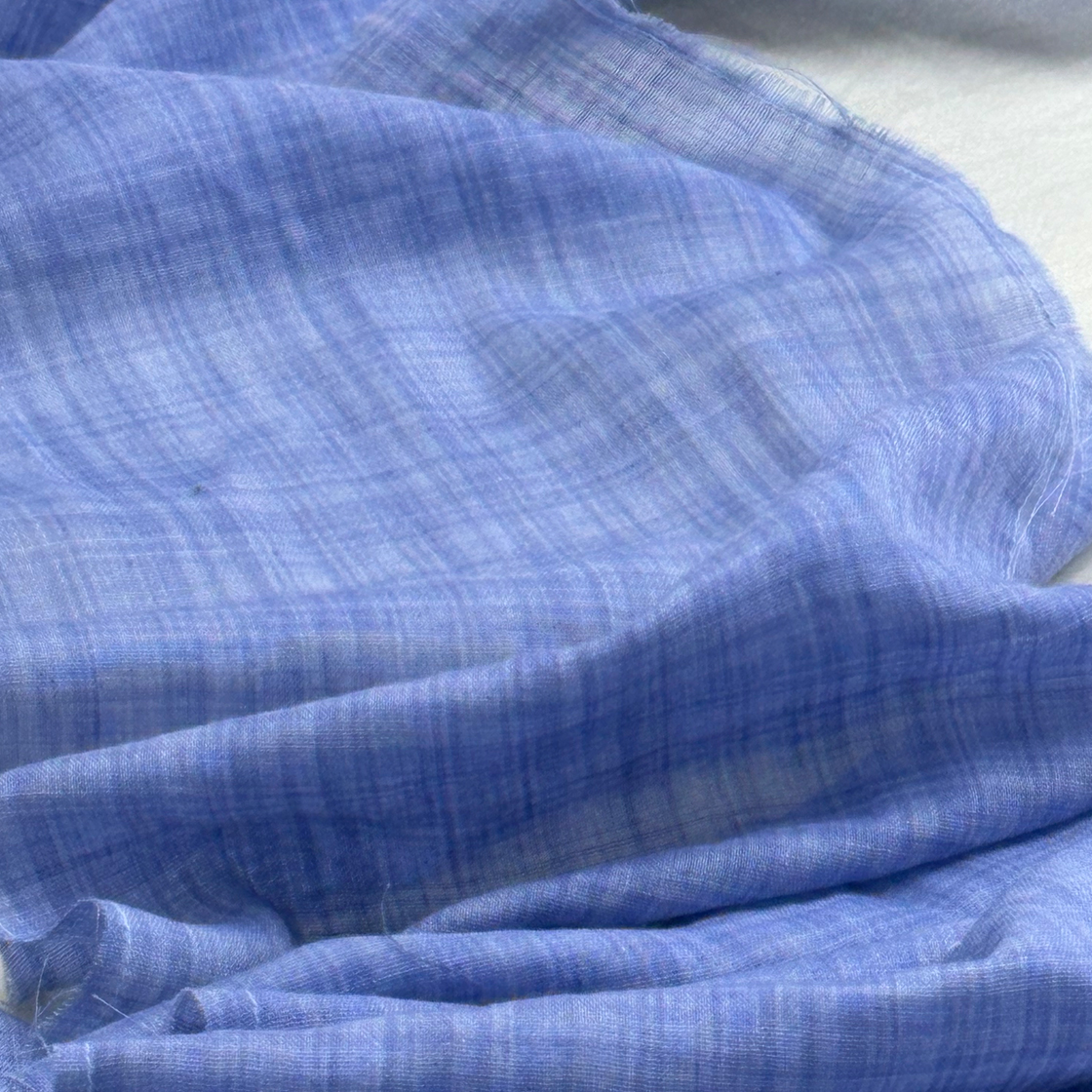 원사이즈핏츠올 빈티지 에어리 플레이드 스카프 퍼플 블루(onesizefitsall Vintage Airy Plaid Scarf Purple Blue) - 3