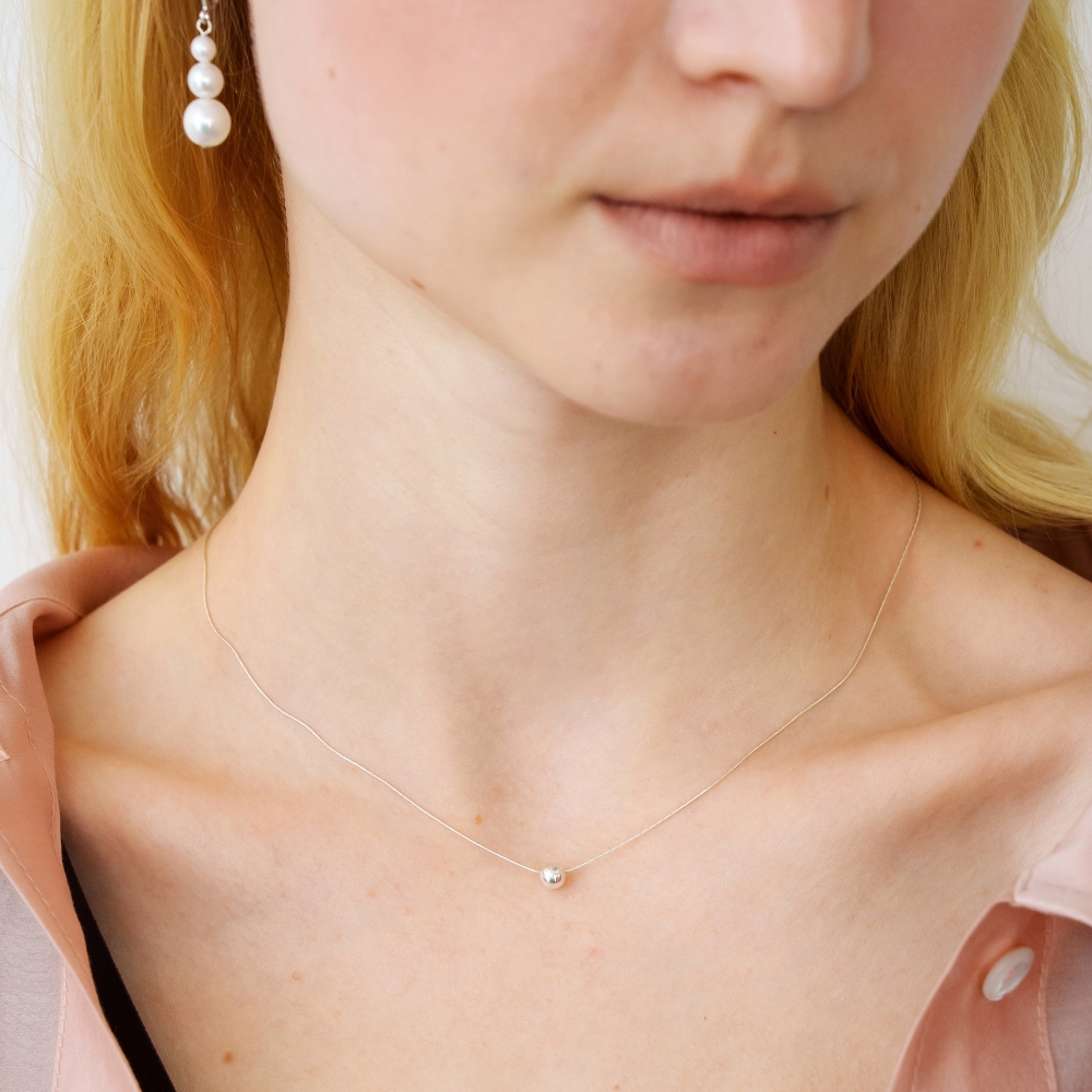 러브미몬스터 [실버] 샤이닝 볼 체인 목걸이 실버(lovememonster [Silver] Shining Ball Chain Necklace SILVER) - 2