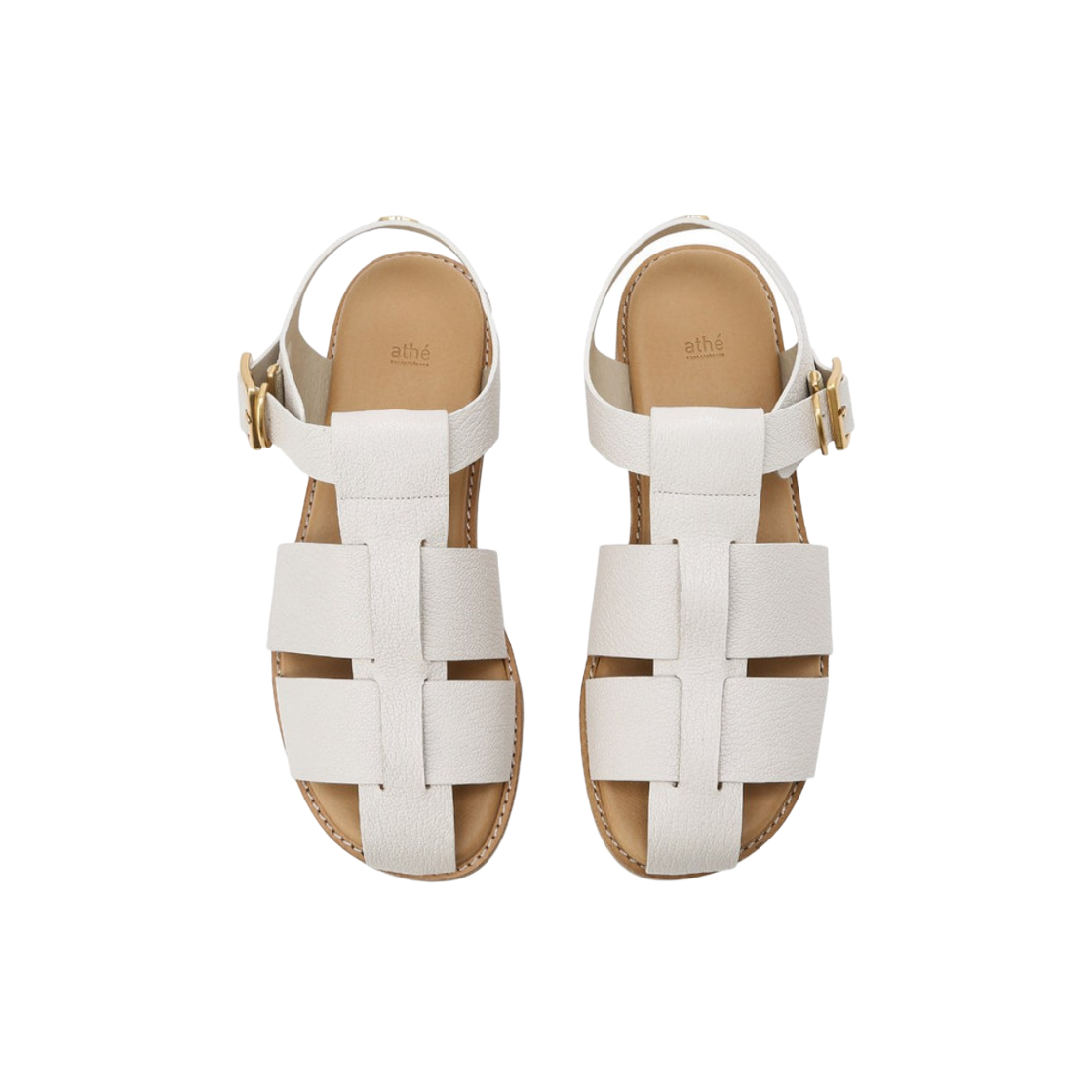 아떼 바네사브루노 액세사리 화이트 피셔맨 가죽 샌들 AASO6E612OW 오프화이트(Athe Vanessabruno Acc White Fisherman Leather Sandals Aaso6E612Ow Off White) - 3