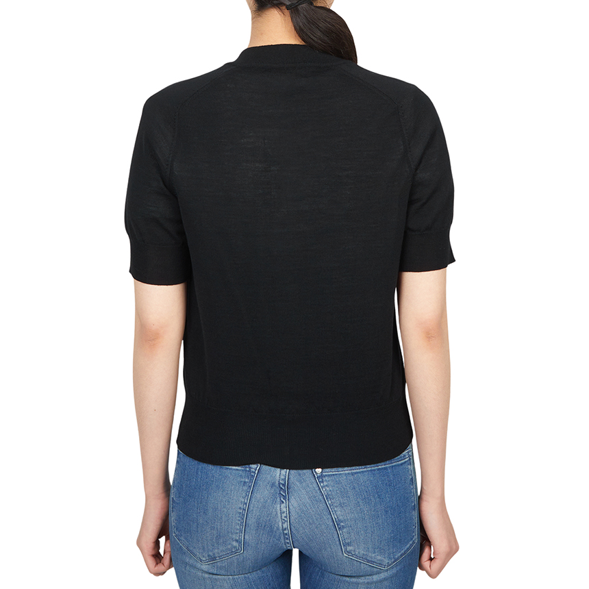 [15% 쿠폰] 아미 블랙 울 숏슬리브 아미 드 하트 가디건 블랙([15% 쿠폰] AMI Black Wool Short Sleeves Ami De Coeur Cardigan Black) - 3