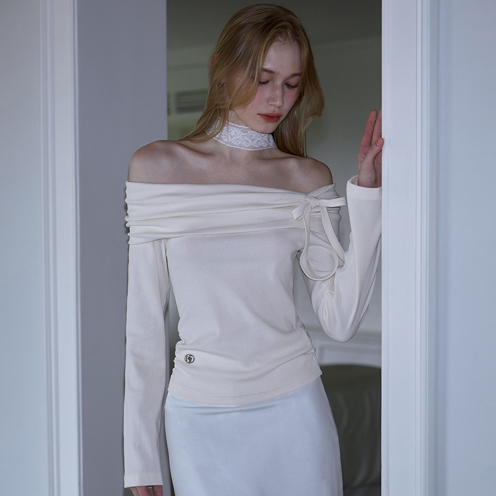 로제프란츠 티파니 오프숄더 롱슬리브 크림(Rosefrantz Tiffany Off shoulder Long Sleeve [Cream]) - 2