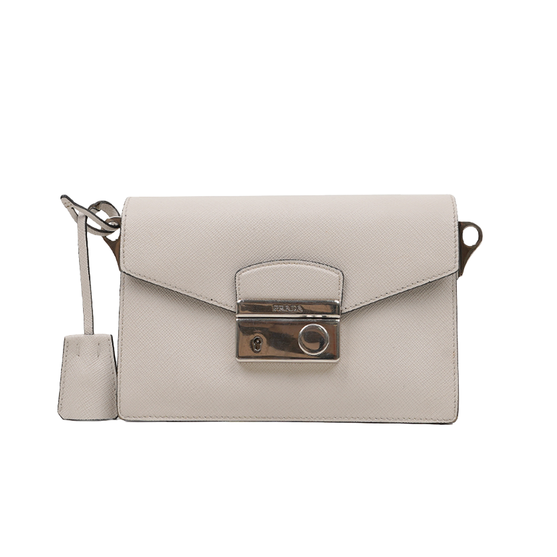 ITH23FUA228V Prada Saffiano Mini Crossbody Bag White BT1037