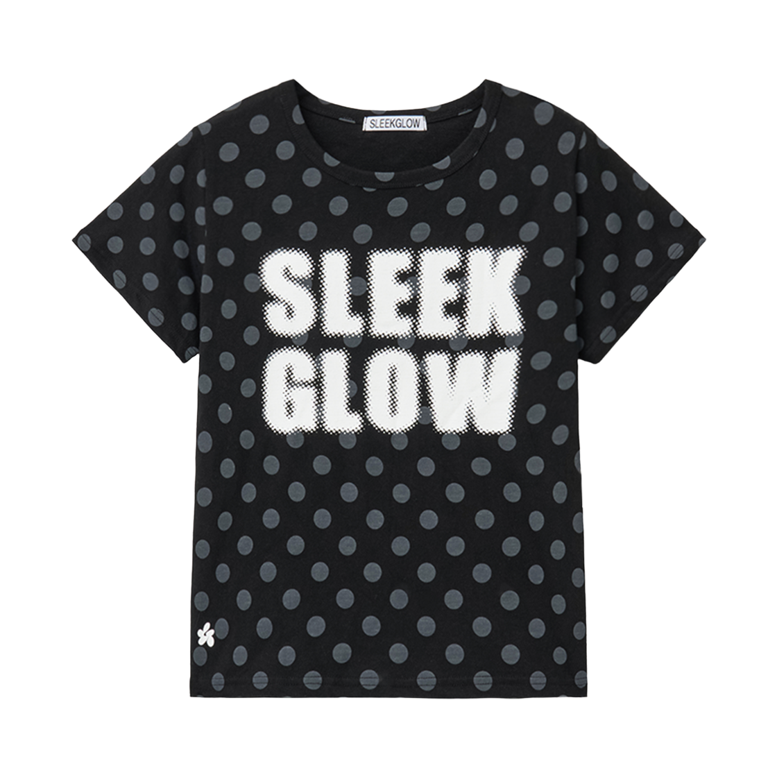 슬릭글로우 도트 크롭 로고 티셔츠 블랙(SLEEKGLOW Dot Crop Logo T-Shirt Black)
