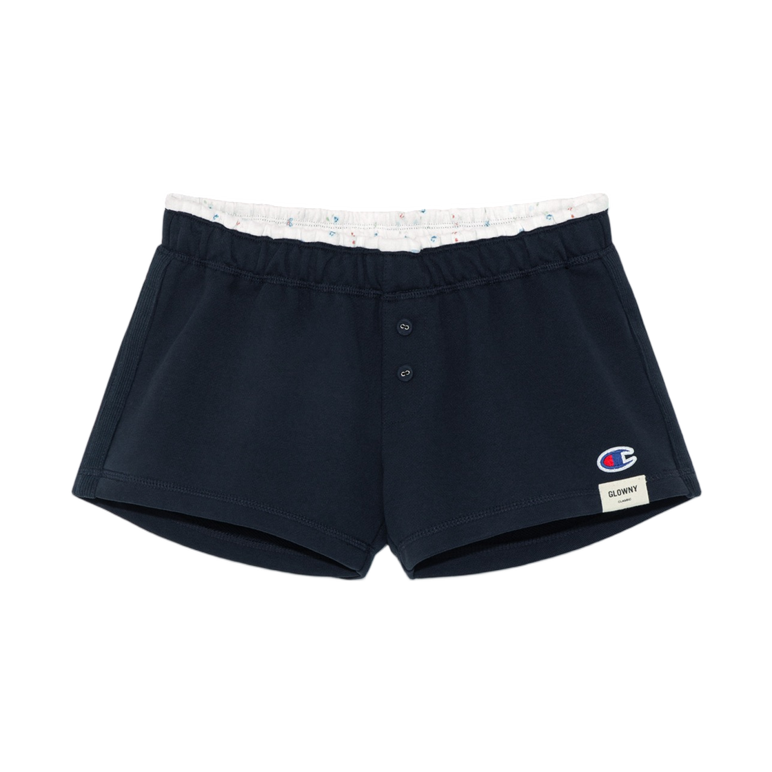 (W) 글로니 x 챔피온 스웨트 쇼츠 네이비((W) Glowny x Champion Sweat Shorts Navy)