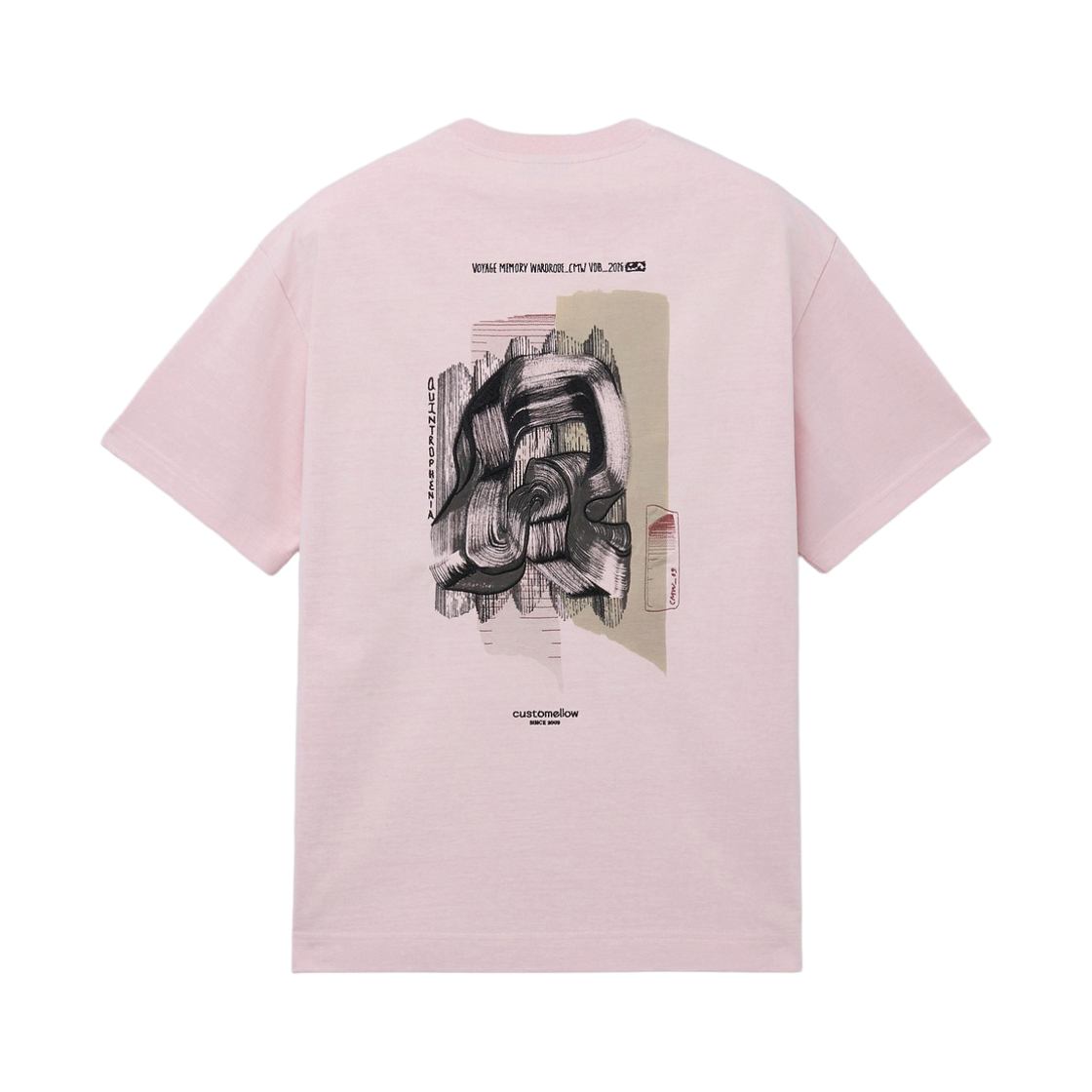 CWTAM26491PIX Customellow Graphic Dyed T-Shirt Pink