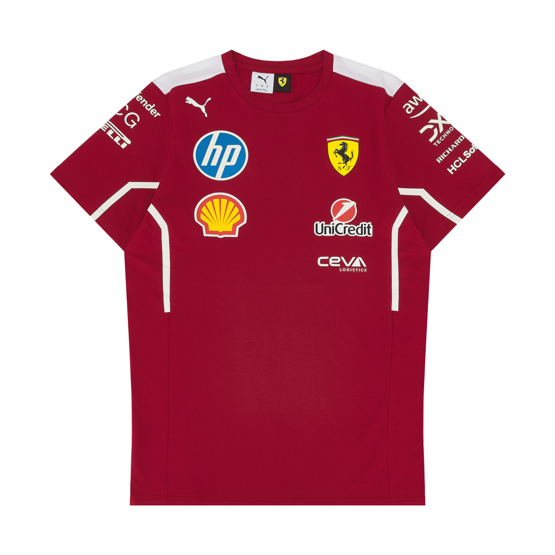 스쿠데리아 페라리 x 푸마 2025 팀 티셔츠 다크 체리(Scuderia Ferrari x Puma 2025 Team T-Shirt Dark Cherry)